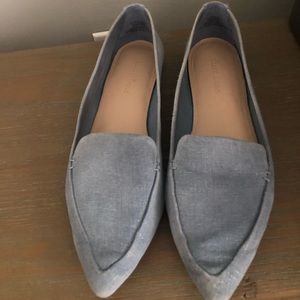Cute baby blue pointed work flats